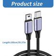 thumbnail image 3 of USB 2.0 Type C To USB Data Transfer Cable, Right Angle Connectors Cord for Cameras and Game Controllers, 3 of 4