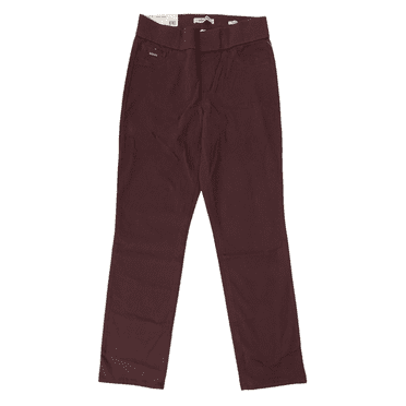 Nine West Women's Heidi Pull On Elastic Waist Stretch Twill Straight Leg Pant (Wine Tasting, 4)