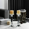 thumbnail image 3 of 2-Pack Crystal Candlestick Holders, Clear Crystal Taper/Pillar Candles Holders,Table Centerpiece Home Decorative Candle Holders for Wedding, Dining, Party(10.6in Tall), 3 of 4