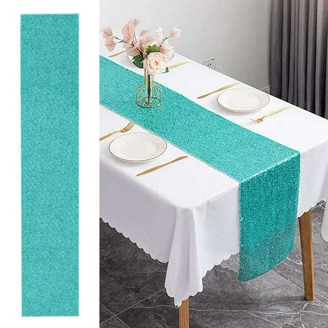 Table Cloth Clearance Square Sequin Tablecloth 11.8''X78.7'' Glitter Sequin Sequin Fabric Tablecloth Shiny Tablecloth Cover For Birthday Wedding Party Tablecloth, Home Textile Table Cloth