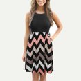 thumbnail image 2 of Fridja Women O- Neck Sleeveles Dress wave pattern Print Mini Tank Tops Dress, 2 of 6