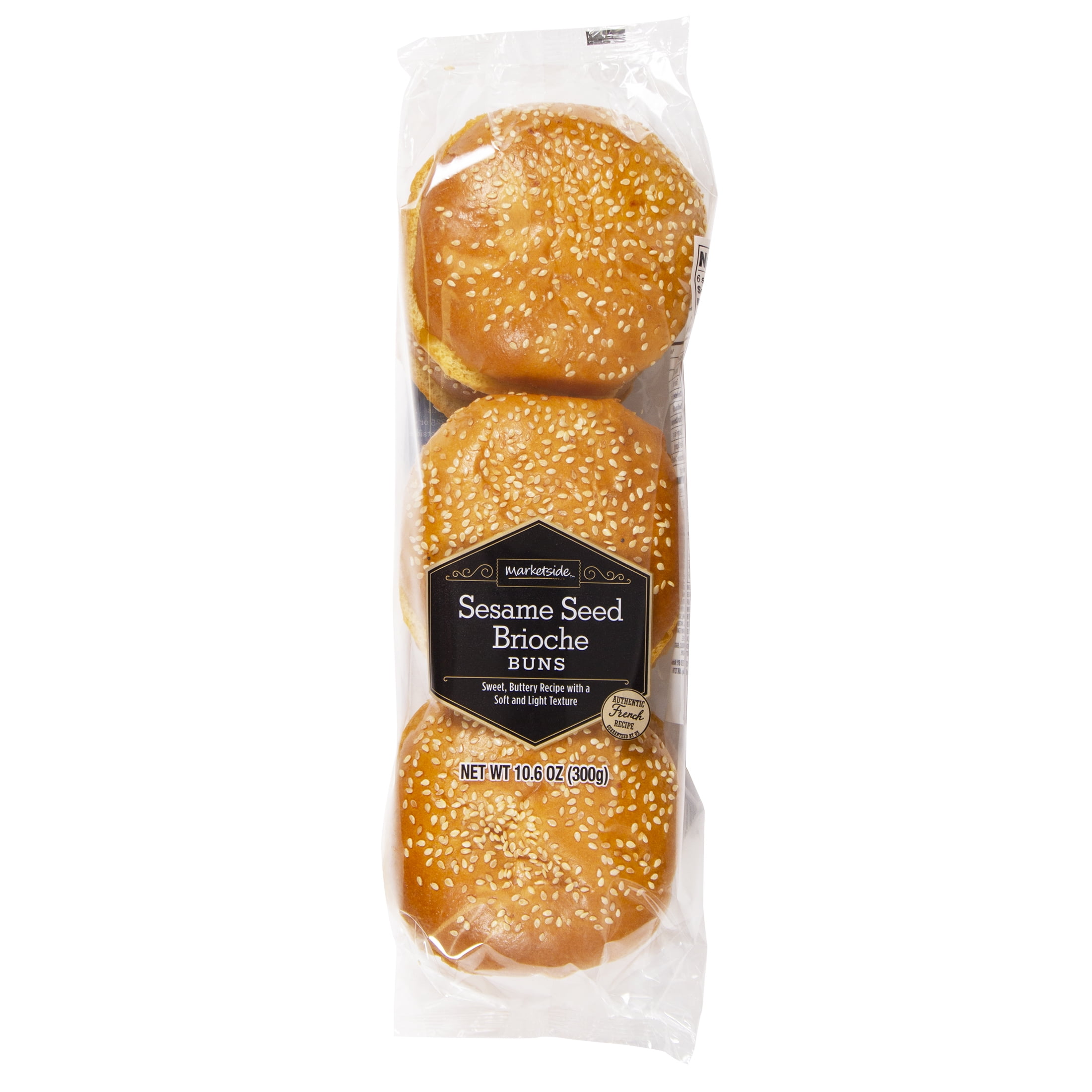 Marketside Sesame Seed Brioche Buns, 10.58 oz, 6 Count