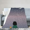 thumbnail image 1 of Anti-Pilling Flannel Bed Throw Blankets Woman Cat Stars Space - Couch-Ultra-Soft Micro Fleece Sofa Bed Camping Travel Blanket for Adults 60"x50", 1 of 8