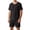 Black, variant on LONKITO Mens Pajama Sets, Short Sleeve T Shirts and Shorts Loungewear Sleepwear Summer Casual Pjs 2 Piece