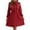 Red, variant on WRKEKC Floral Dress for Women Print Long Sleeve V-Neck Midi Dress for Fall Winter Polka Dot Tie Waist Pleated Skirt Elastic Cuff and Back Zip