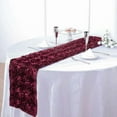 thumbnail image 2 of Efavormart 14"x108" Burgundy Grandiose Rosette Satin Table Runner for Party Dining Banquet Events Restaurant Kitchen Home and Multi-Use, 2 of 11