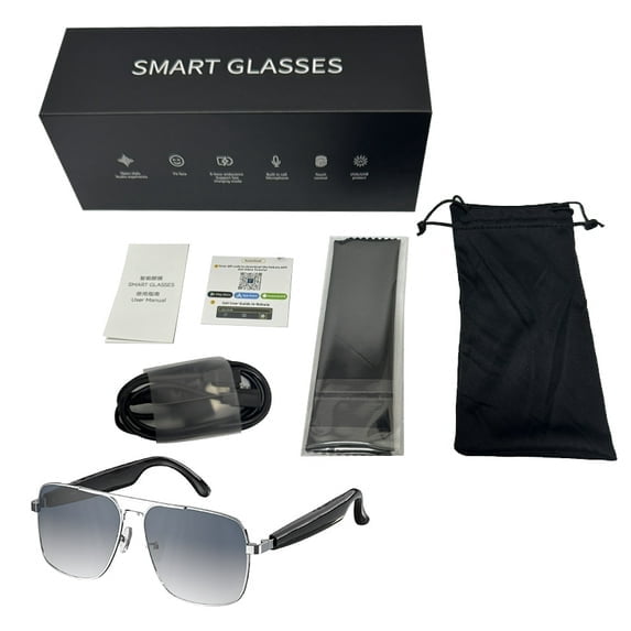 2025 New Smart Glasses for Men ,Clear Bluetooth Sunglasses for Women with Polarized Lenses Anti-Blue Light, 144+ Languages Real-Time Translation,Built-in Microphone,Speaker (Color-V1)