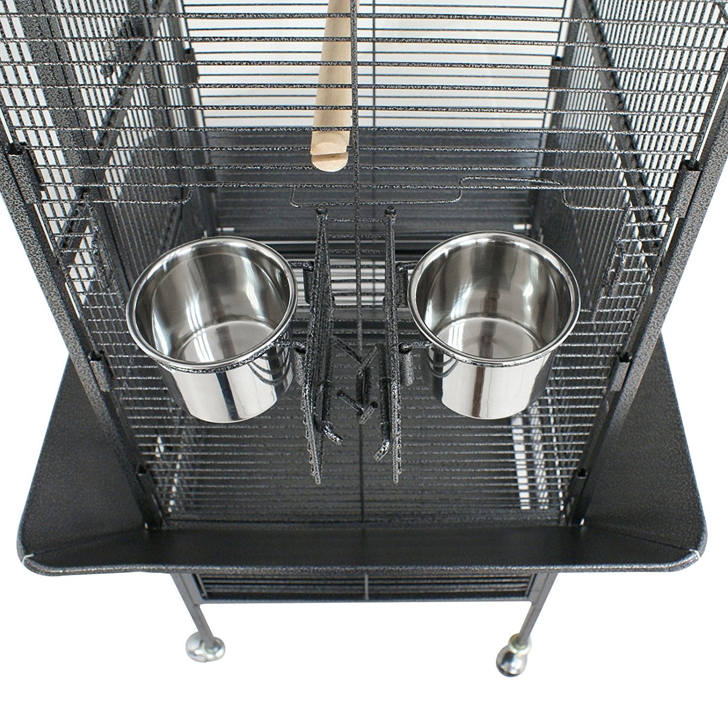 Zeny 61" Large Bird Cage with Rolling Stand Parrot Chinchilla Finch Cage Macaw Conure Cockatiel Cockatoo Pet House Wrought Iron Birdcage