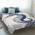thumbnail image 4 of Navy Blue Seahorse Coastal Blanket Soft Cozy Warm Throw Blanket for Couch, Plush Fuzzy Flannel Fleece Blankets for Sofa, Beach Vintage Botanical Bed Blankets Lightweight Gifts for Women, 32"x48", 4 of 9