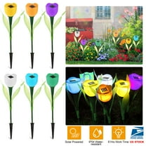 Imountek 6-Pack Solar Tulip Flower Lights Outdoor, IP54 Waterproof Solar Pathway Lights for Garden Patio Walkway, 6 Colors