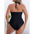thumbnail image 4 of Inadays Slimming One Piece Bathing Suit for Women Slimming Halter Swimsuits Tummy Control Monikini Sexy Swimwear for Big Busted Curvy Woman, Black, XL, 4 of 8