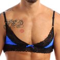 thumbnail image 3 of Sujetador erótico para hombre, lencería Sissy, Bralette de encaje sin aros, Top corto sin forro, tirantes finos ajustables, chaleco Sexy para hombre Gay, 3 of 5