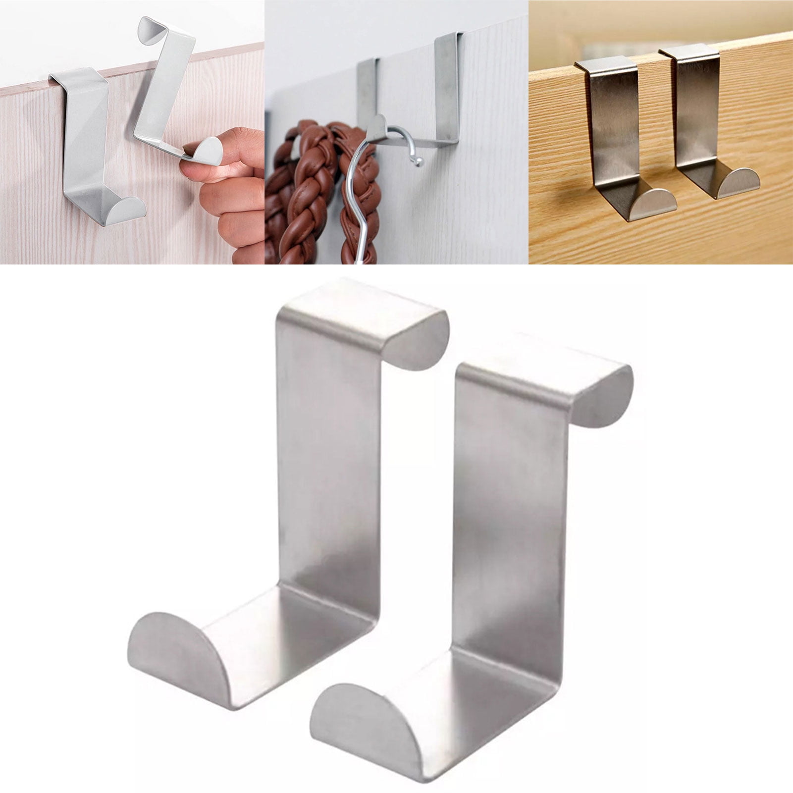 Sjenert 2pcs Over The Door Hook Stainless Steel Versatile Coat Hooks 