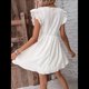 thumbnail image 4 of Vestido Mini Estilo Babydoll Informal de Verano para Mujer, con Volantes, Sin Mangas, Escote en V Profundo, Cintura Alta y Vuelo S, 4 of 8