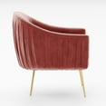 thumbnail image 3 of Omax Decor Julia Velvet Upholstered Accent Armchair with Gold Legs in Rose Pink, 3 of 5
