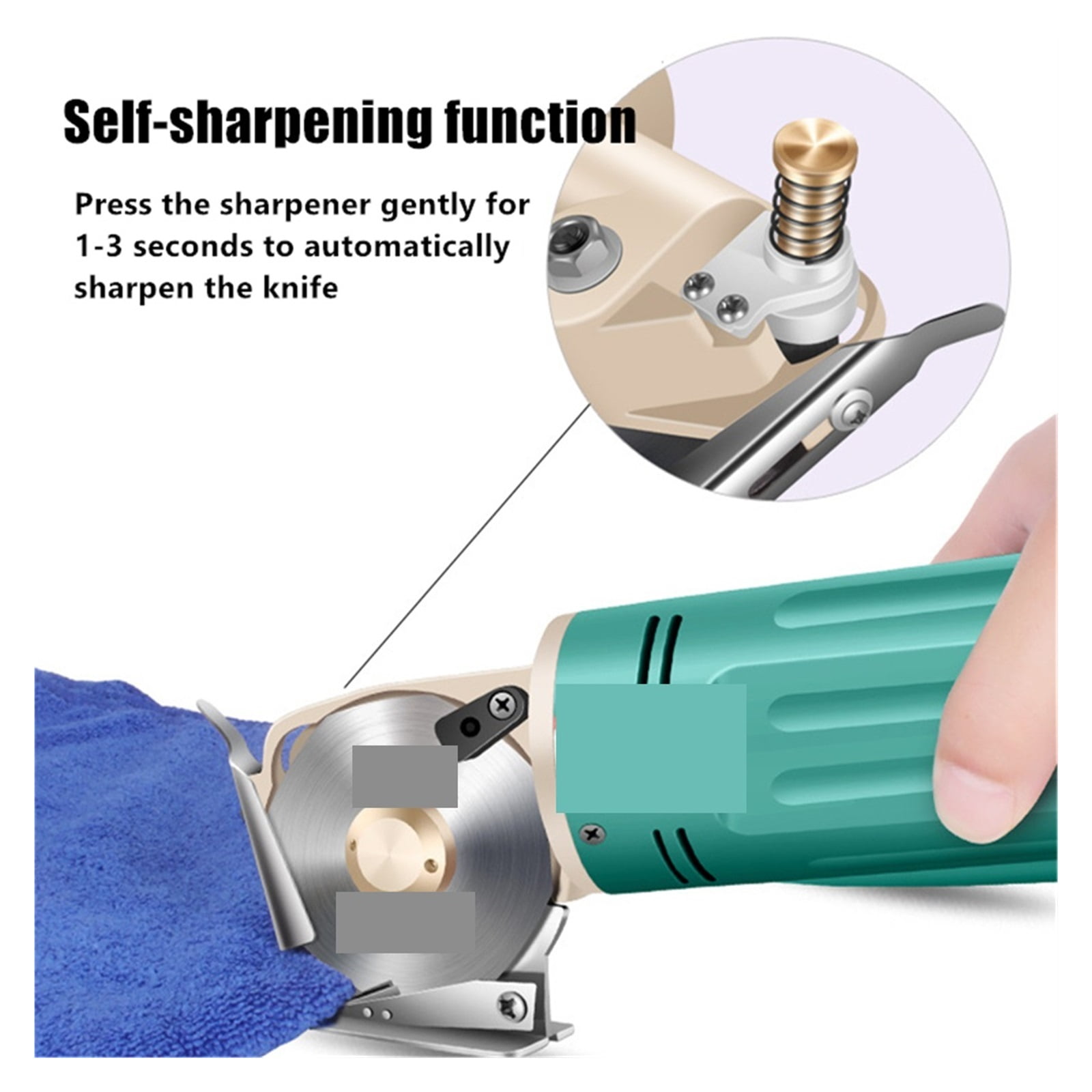 Electric Fabric Scissors Rotary Blade Fabric Tool Leather Fabric Electric Cutter Kit Cutting Saw Tool ,Sharp & Durable