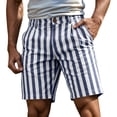 thumbnail image 2 of BVnarty Men's Striped Relaxed Fit Swim Trunks with Compression Liner Quick Dry Board Shorts Beach Shorts with Pockets Navy M, 2 of 7