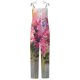 thumbnail image 2 of ICHUANYI Clearance Women's Casual Sleeveless Strap Floral Printed Spaghetti High Waist Wide Leg Jumpsuit Rompers(Pink, S) ICHUANYI WER2023081006949, 2 of 4