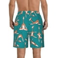thumbnail image 3 of Kll Giraffes Doing Various Yoga Men'S Casual Summer Beach Shorts Hawaiian Shorts With Pockets-X-Large, 3 of 9