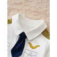 thumbnail image 6 of WIBACKER Baby Infant Boy Captain Costume 100% Cotton Newborn Boy Cosplay Party Jumpsuit Halloween Christmas Rompers, 6 of 13