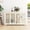 White 2 Sliding Door Cabinet, variant on White Sideboard Buffet Cabinet with Storage, Modern Wooden Storage Cabinet with Sliding Glass Door & Adjustable Shelf, Accent Coffee Bar Console Table for Living Room, Kitchen, Hallway