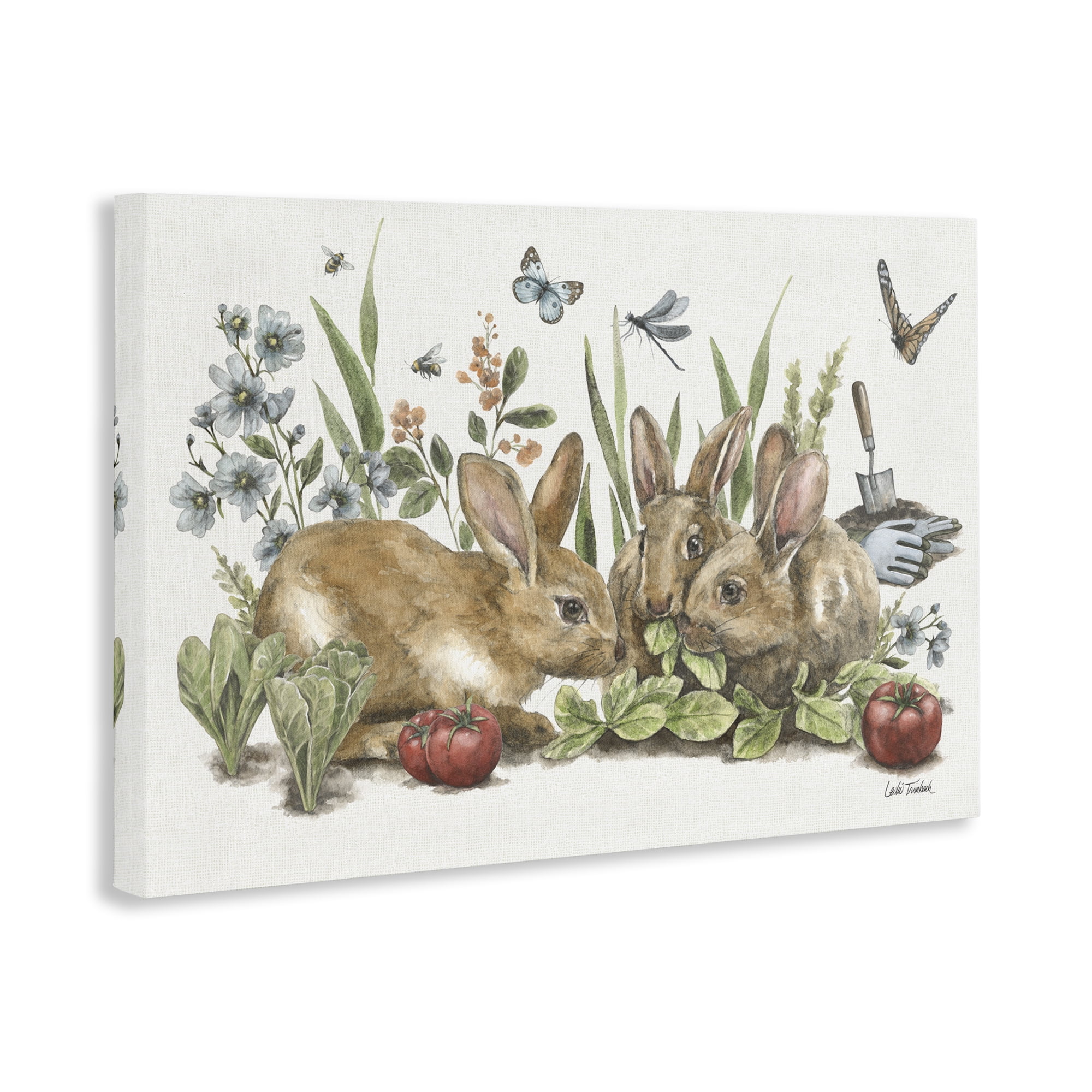 Stupell Industries Garden Patch Scene Botanical & Floral Painting Gallery Wrapped Canvas Art Print Wall Art, 36 x 24