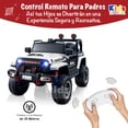 thumbnail image 4 of Kids House Carrito Montable Eléctrico para Niños TURBO, con Doble Puerta, Función de Balanceo, Control Remoto Bluetooth, USB MP3, Música y Luces LED, Motor Dual 12V, Inicio con Botón y Diseño Seguro, 4 of 8