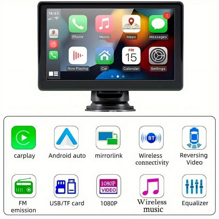 7 Universal Wireless Carplay Touch Schirm Wired Android Auto