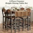 thumbnail image 6 of PAPROOS Dining Table Set for 4, Counter Height Drop Leaf Dining Table and 4 Stools Set, 5 Piece Dinner Table and Chairs Set for Kitchen Dining Room Breakfast Nook, Brown&Black, 6 of 10