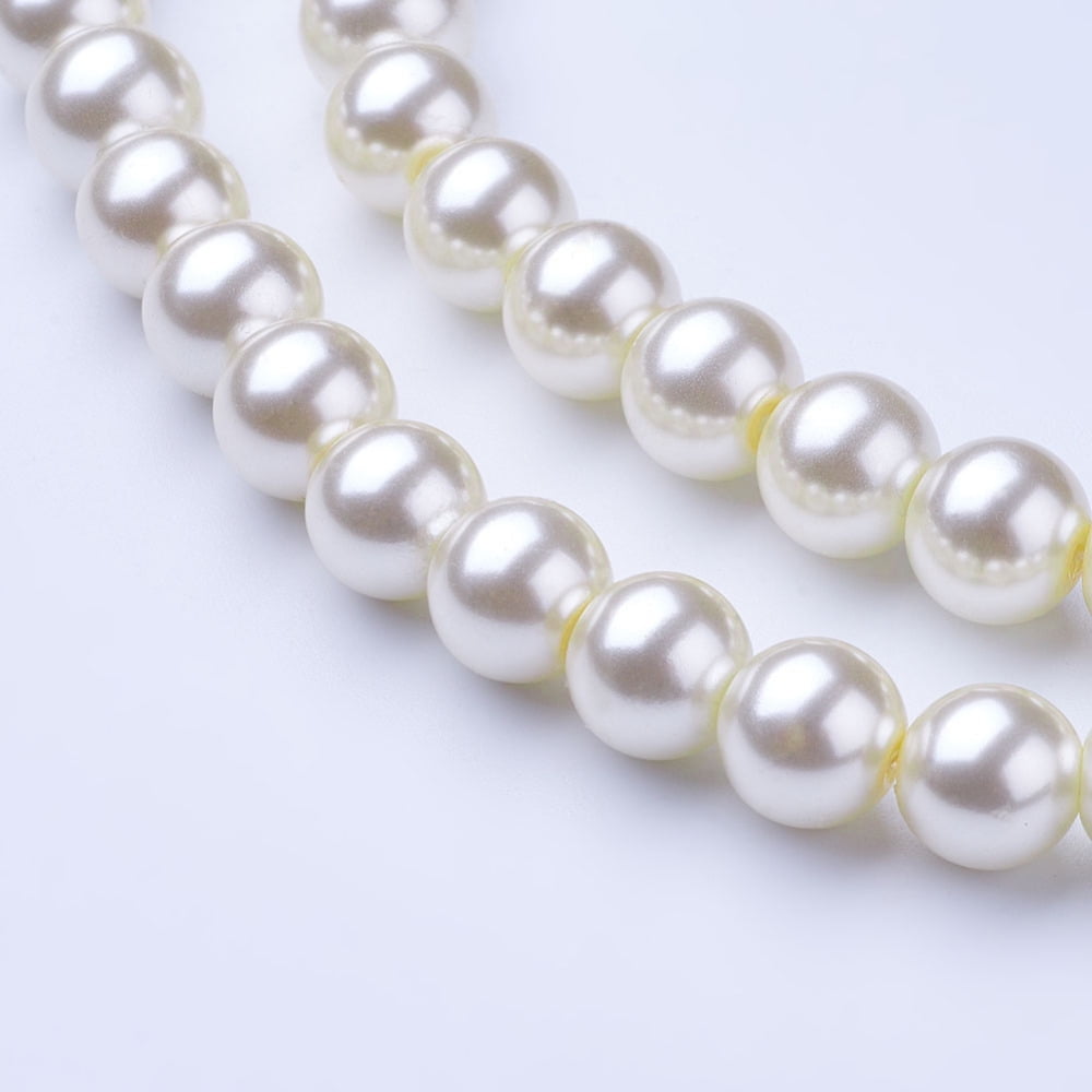 Glass Pearl Beads Strands Pearlized Round Creamy White 10mm Hole: 1mm about 80pcs/strand 32 inch 15Strand