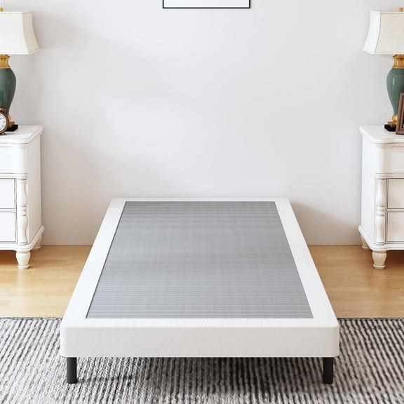 Box Springs  4 Inch, 1500lbs Heavy Duty Metal Frame Mattress Foundation, Non-Slip/No Noise/Easy Assembly/Easy Clean Cover