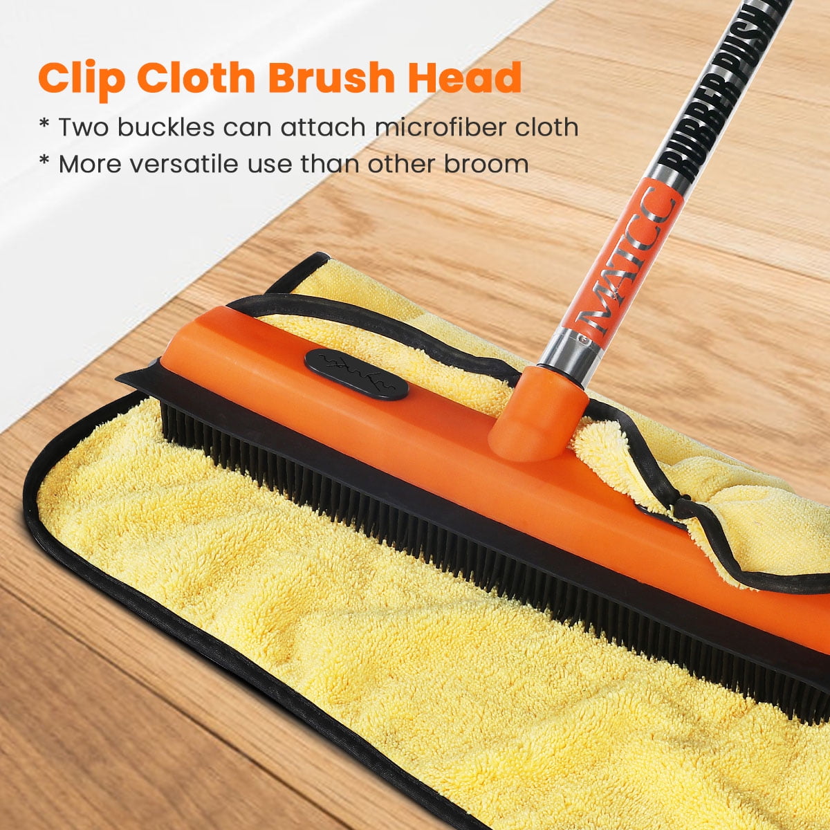 Buy Rubber Push Broom, Carpet Rake Pet Hair Remover Broom with Long