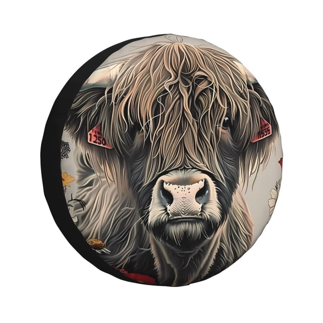 Balery Butterfly Cow With Flowers Cubiertas para Neumáticos - Protector Resistente para Neumáticos de Camioneta, SUV, Remolque, Camper y RV-17 inch