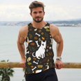 thumbnail image 6 of Lsque Bones And Leaves Pattern Mens Tank Tops Muscle Athletic Quick Dry Sleeveless Workout Fitness T Shirts Beach Tank Top, Loose-fit Sleeveless Shirt for Men-XX-Large, 6 of 7