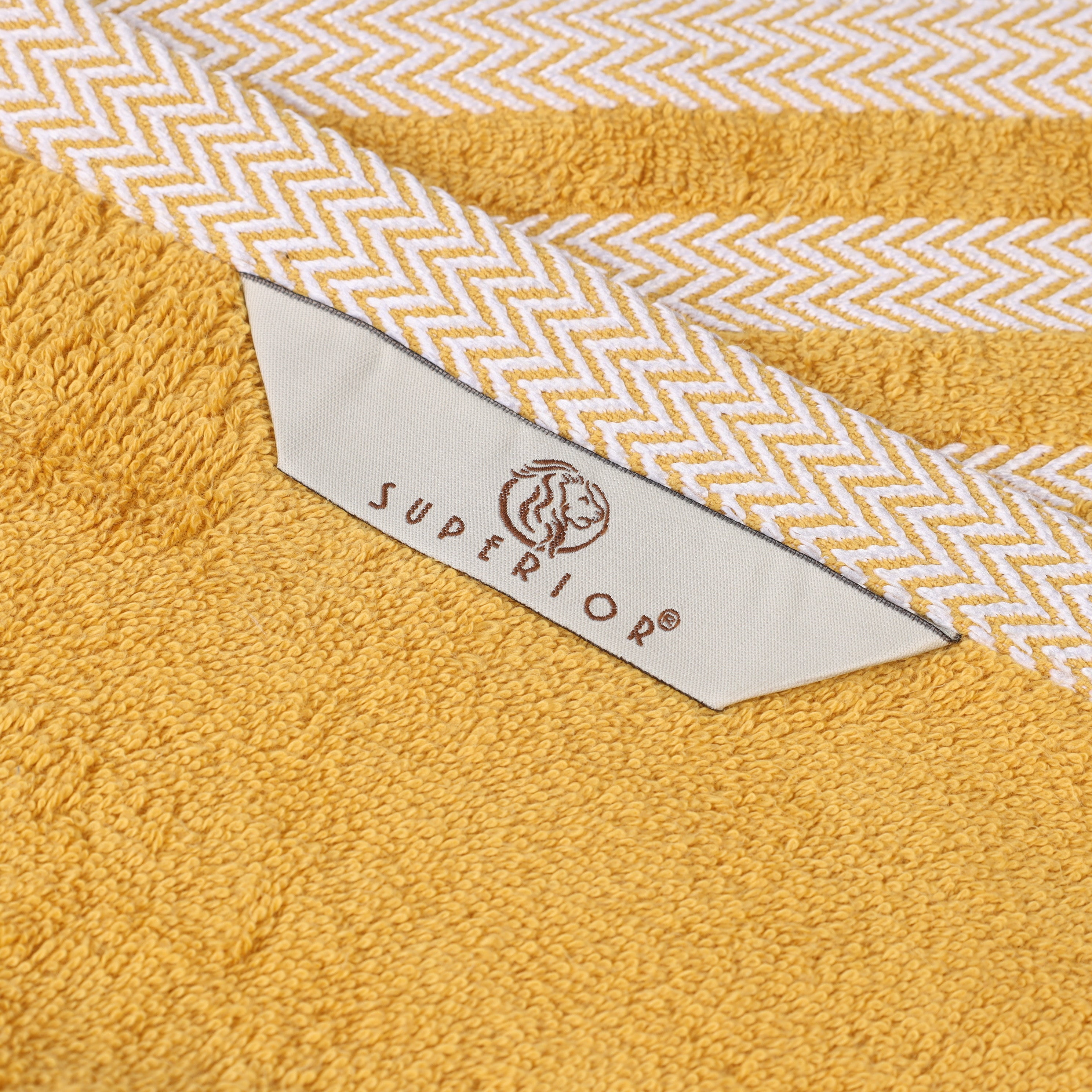 Superior Hays 2 Piece Cotton Plush Bath Towel , Ultra Soft Absobent Towels, Gold