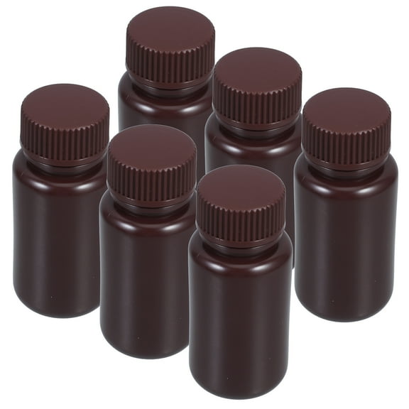 Dark Brown Plastic Storage Bottles with Wide Mouth and Tight Seal for Sample Packaging 60ML 6pcs
