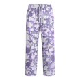 thumbnail image 6 of Men's Camo Cargo Pants Casual Elastic Drawstring Waist wide Leg Pants Lightweight Outdoor Hiking Relaxed Fit trousers with Multi Pockets Light Purple M, 6 of 7