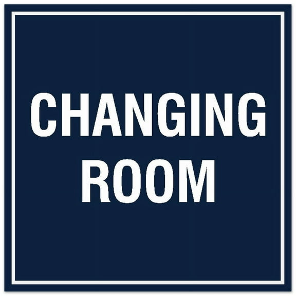 Signs ByLITA Square Changing Room Sign - Easy Installation | Durable Material (Navy Blue / White) - Large