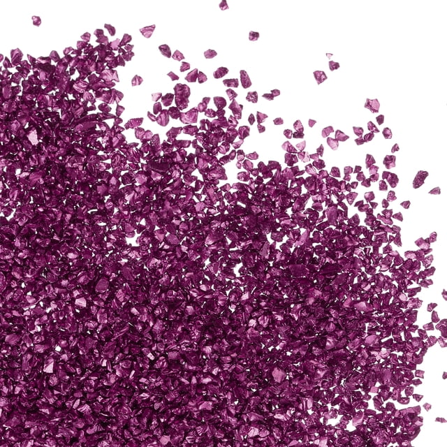 Uxcell Crushed Glass Glitters Colorful Irregular Glass Chips Chunky Purple