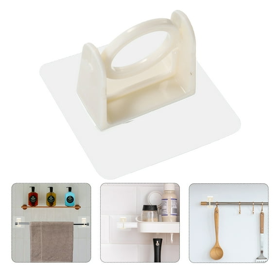 PENIKOKO White No Drill Curtain Rod Brackets for Renters and Homeowners