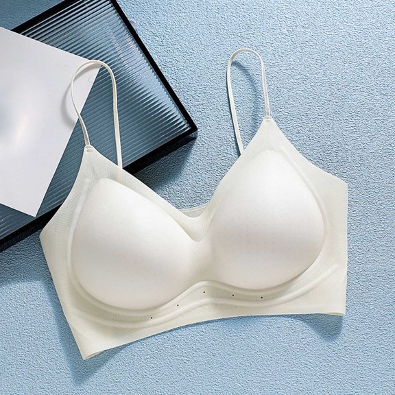 Womens Bras Comfortable Low Scoop Neck Bra Spaghetti Criss Strap Breathable Padded Everyday Bra M