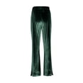 thumbnail image 5 of acuever Women's Velvet Wide Leg Flare Pants - High Waisted Drawstring Design Casual Trousers with Pockets Women's Casual Pants, 5 of 6