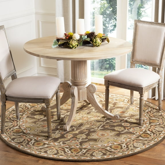 SAFAVIEH Classic Roxanne Oriental Wool Area Rug, Brown, 6' x 6' Round