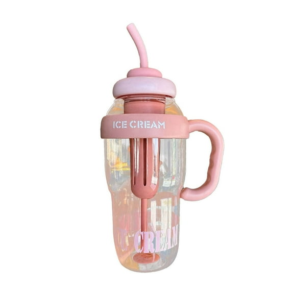 Large Capacity Summer Water Cup with Straw and Filter for Sports and Outdoors