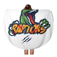 thumbnail image 1 of SIDONKU 60 inch Round Beach Towel Blanket Green Dinosaur Raptors Monster Mascot Red Aggressive Attack Travel Circle Circular Towels Mat Tapestry Beach Throw, 1 of 2
