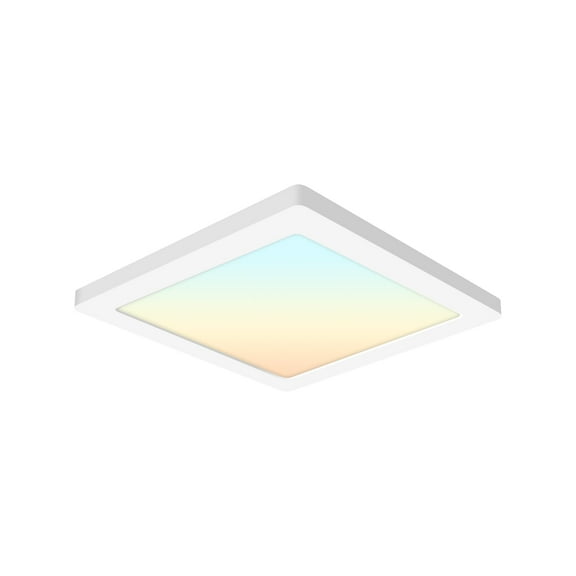 9 Inch LED Square Slim Flush Mount Ceiling Light, 3000k/4000k/5000k, 18W, 1260LM, Dimmable, Damp Location for Bedroom, Kitchen, Office,Closet,Laundry Room (1, 9 inch)