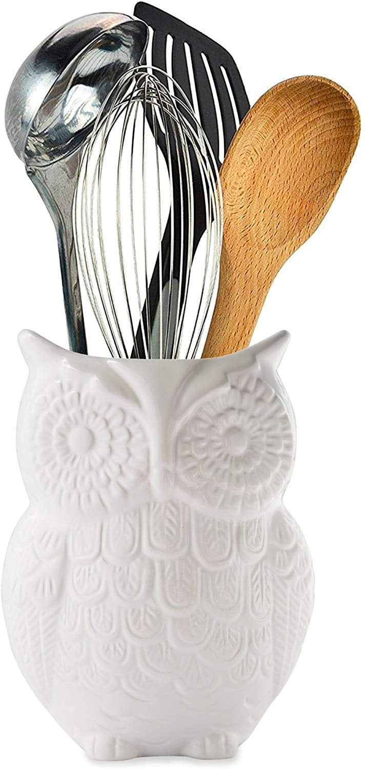 ceramic umbrella holder on Comfify Owl Utensil Holder Decorative Ceramic Cookware Crock Organizer In Lovely White Color Utensil Caddy And Perfect Kitchen Ceramic Decor Gift 5 X 7 X 4 Size Walmart Com Walmart Com