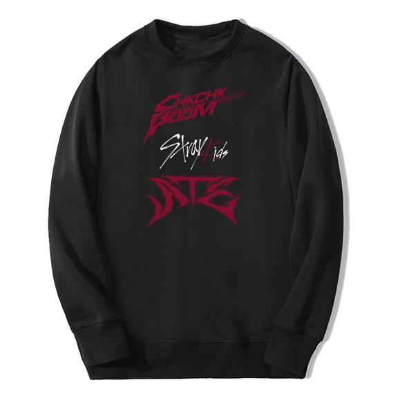 Kpop Stray Kids Ate Chk Chk Boom Merch Crewneck Long Sleeve Streetwear Women Men Sweatshirt