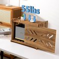 thumbnail image 5 of Solid Wood Projector Shelf Router Shelf Projector Stand Router Storage Box Router Cover Organized Modem Cable Power Strip Cable Management Hider Rack by Need Assembly (Rustic Brown), 5 of 7