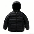 thumbnail image 2 of ZHOGXU Big Girls Boys Heated Hooded Jacket Long Sleeve Solid Color Rechargeable Battery Powered Warm Coat With Heating Pad For Cold Weather Outdoor Activities Black 7-8 Years, 2 of 8